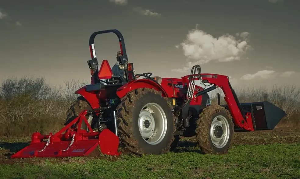 Rotary Tillers & Disk Harrows on a jobsite