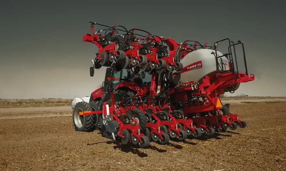 2130 Mounted Stack-fold Early Riser Planter on a jobsite