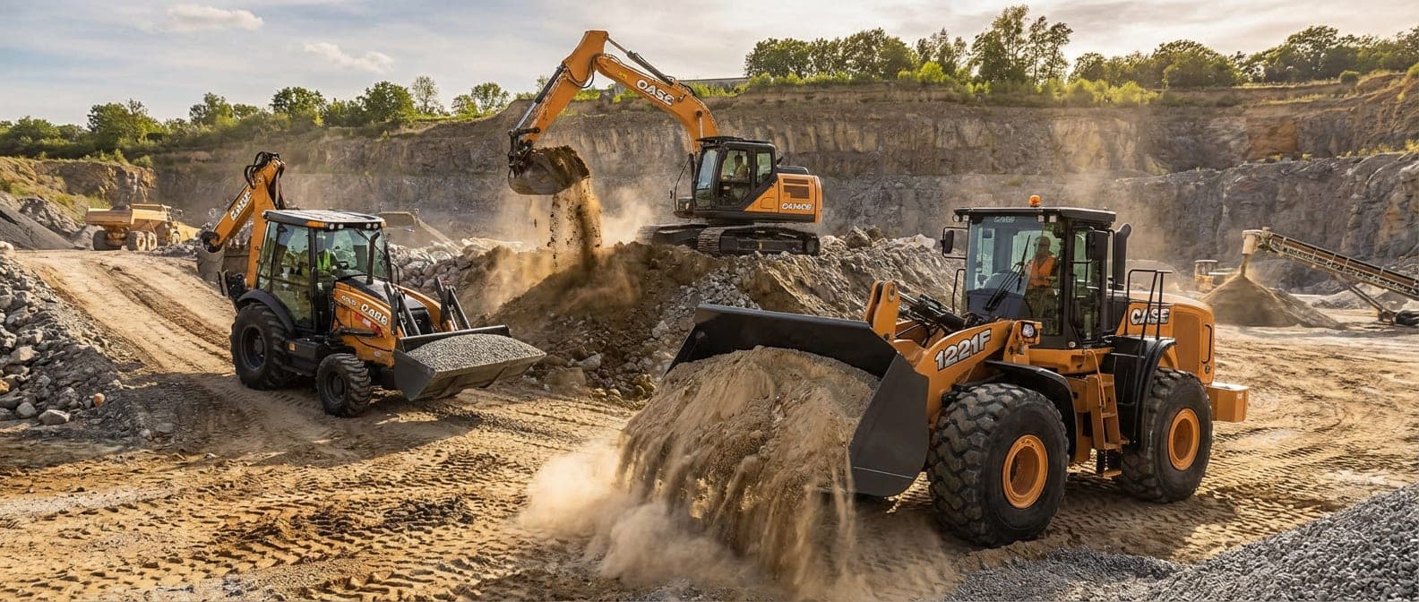 CASE Construction Equipment in a quarry