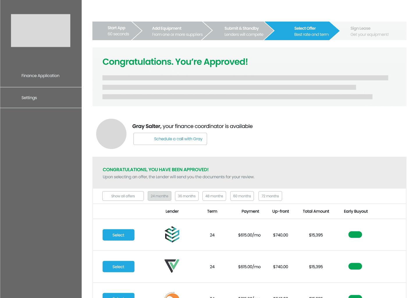 APPROVE lender matching on a mobile device
