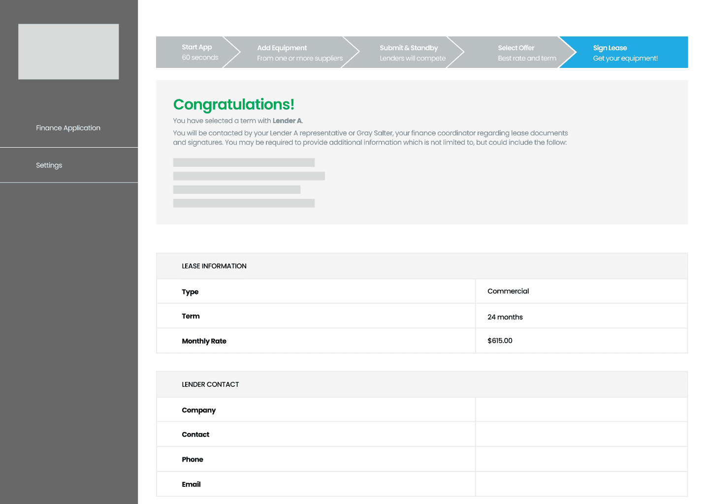 APPROVE terms review screen