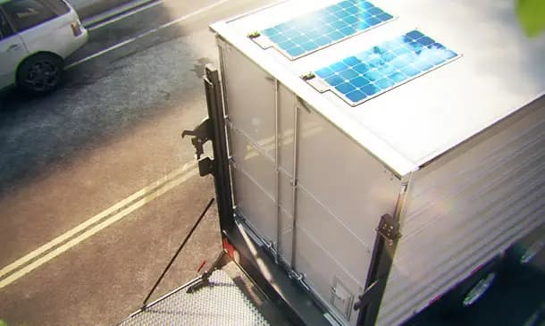 ThermoLite solar panels on refrigerated trailer