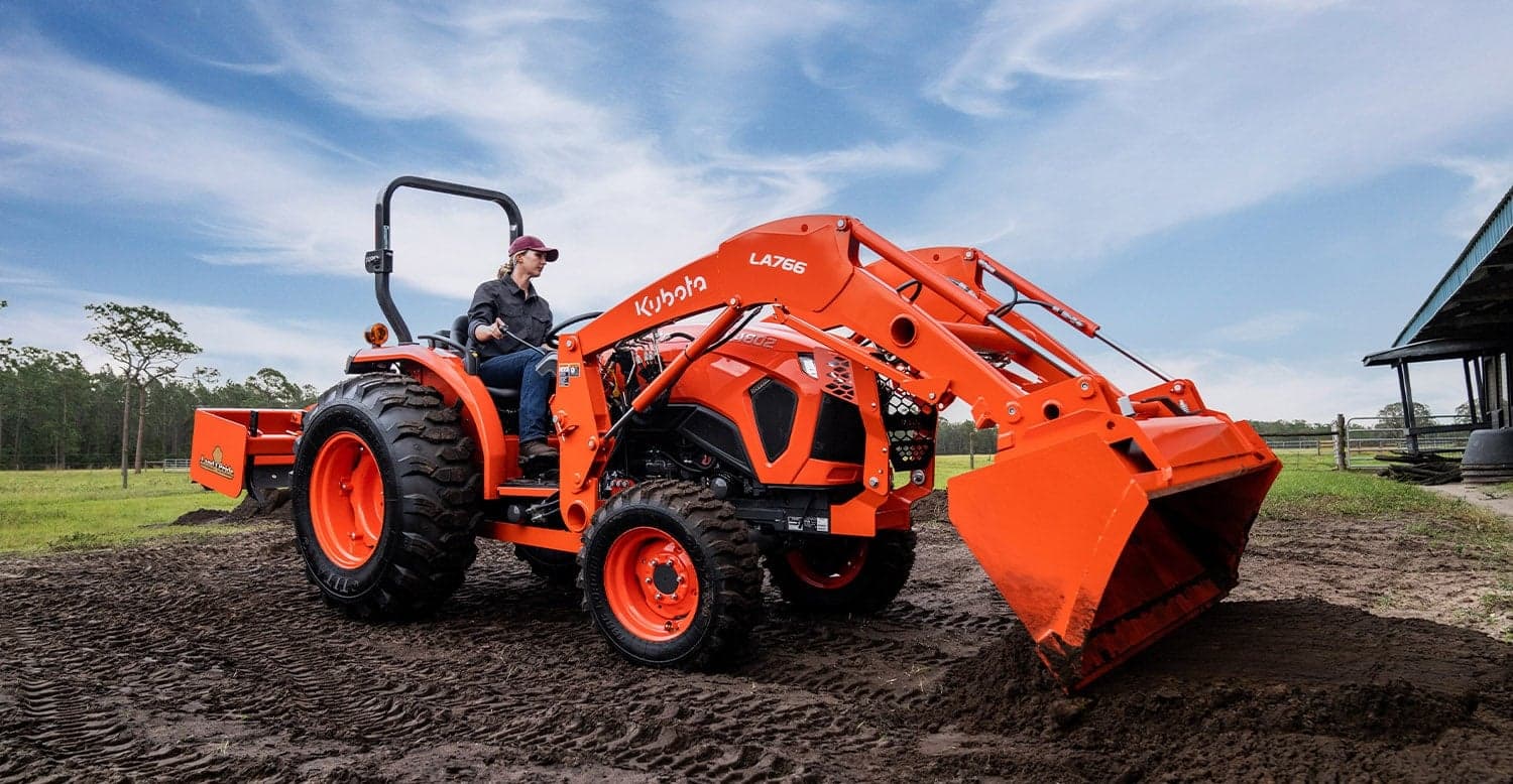 Kubota compact tractor with front loader